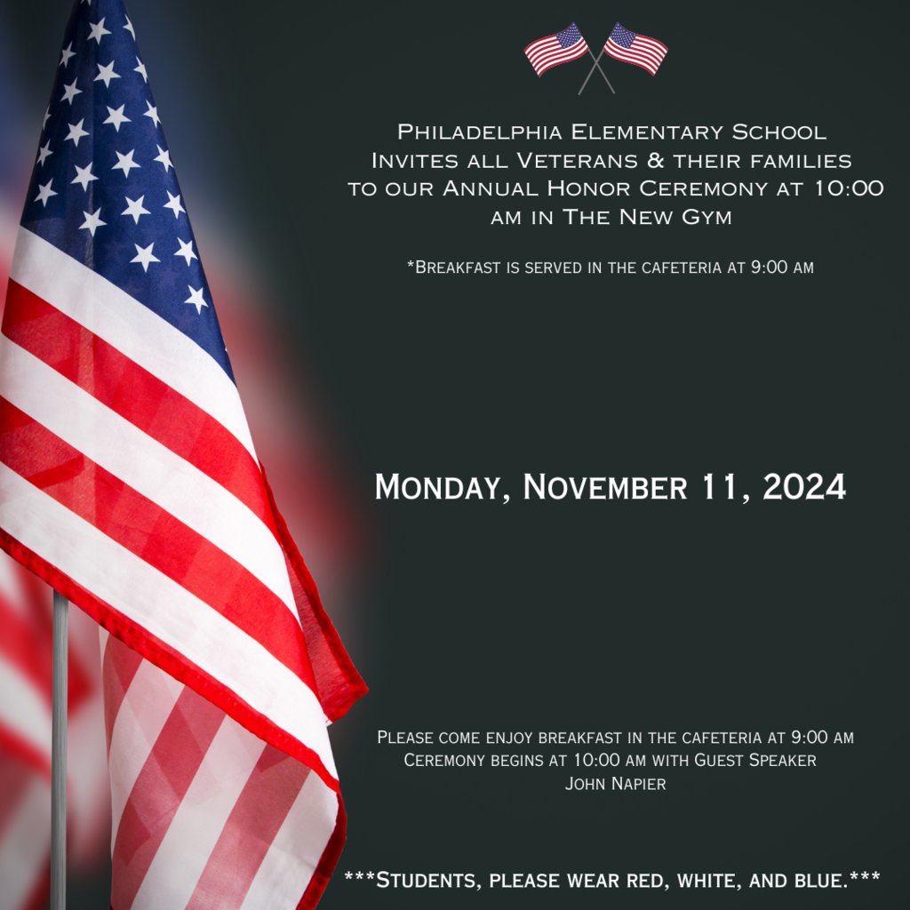 Don't forget Veteran's Day!