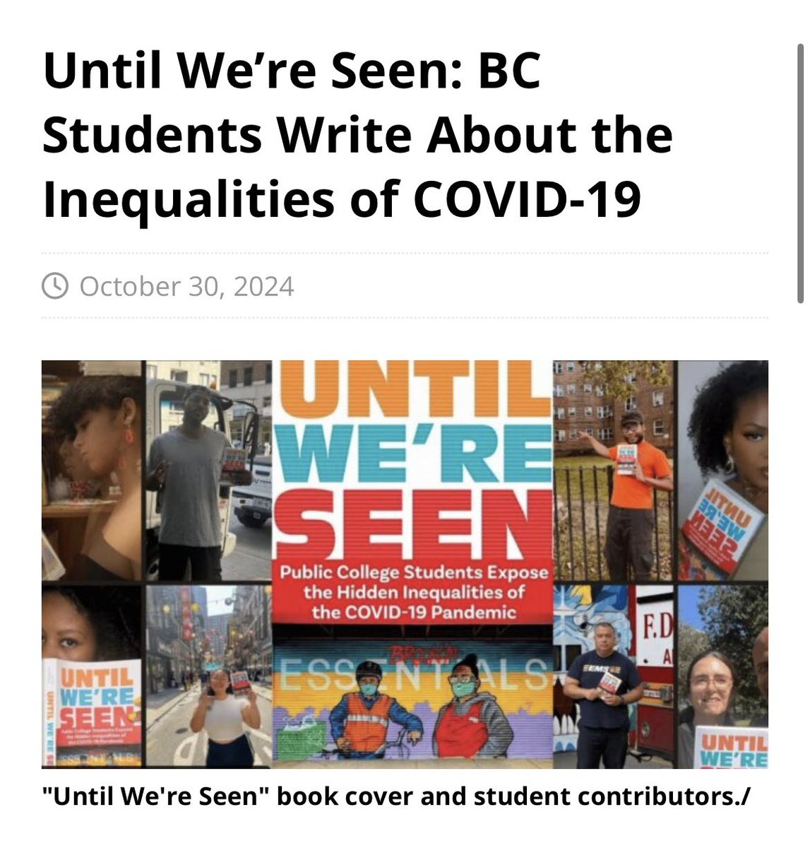 The Wolfe Institute for the Humanities (@wolfe_institute) on Twitter photo Reading about last week’s Until We’re Seen event, featuring BC student authors, in the latest issue of the <a href="/thebcvanguard/">BC Vanguard</a>. Read the Vanguard to find out what’s happening at BC. vanguard.blog.brooklyn.edu Reading about last week’s Until We’re Seen event, featuring BC student authors, in the latest issue of the <a href="/thebcvanguard/">BC Vanguard</a>. Read the Vanguard to find out what’s happening at BC. vanguard.blog.brooklyn.edu