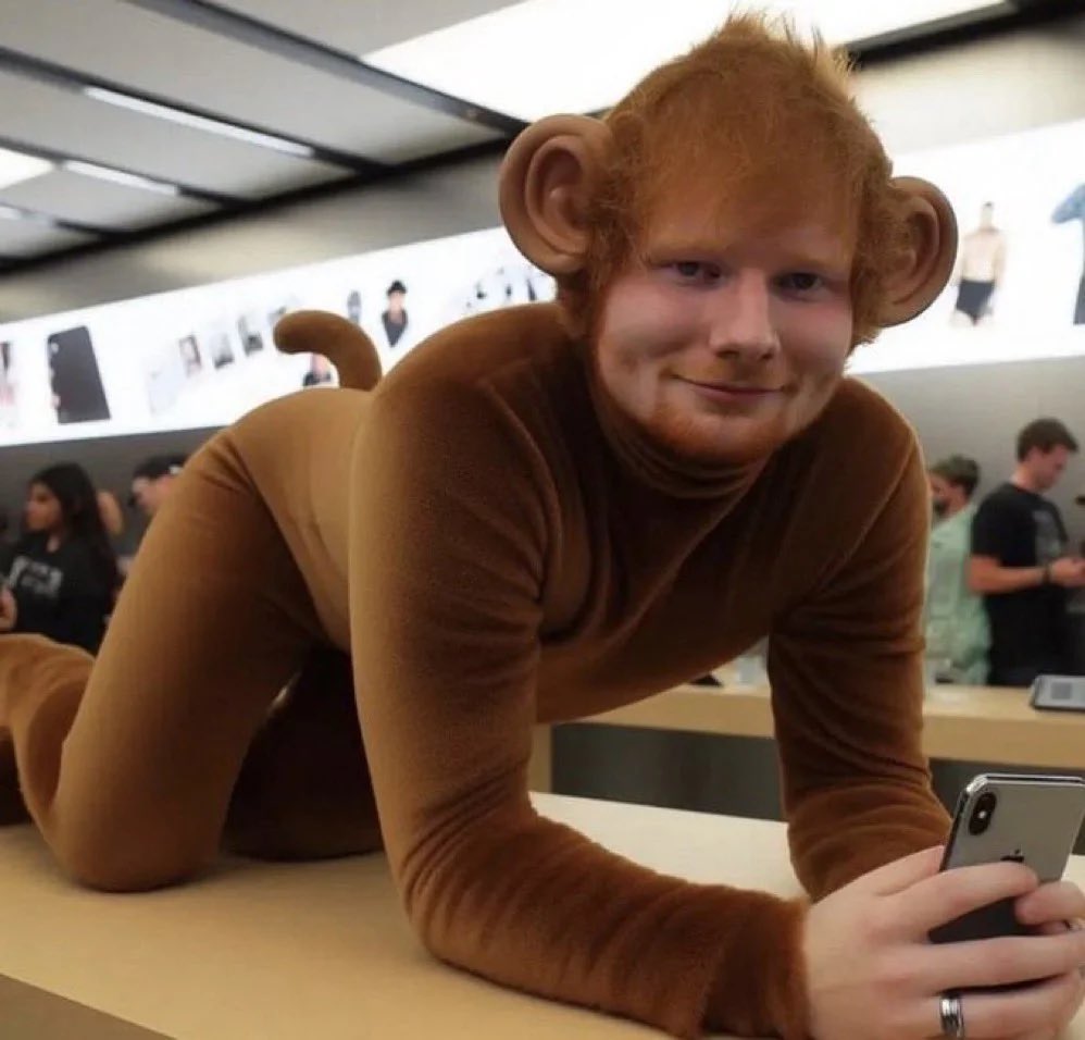 creepydotorg's tweet image. Ed Sheeran shows up to Halloween as an AI-generated meme of... Ed Sheeran.