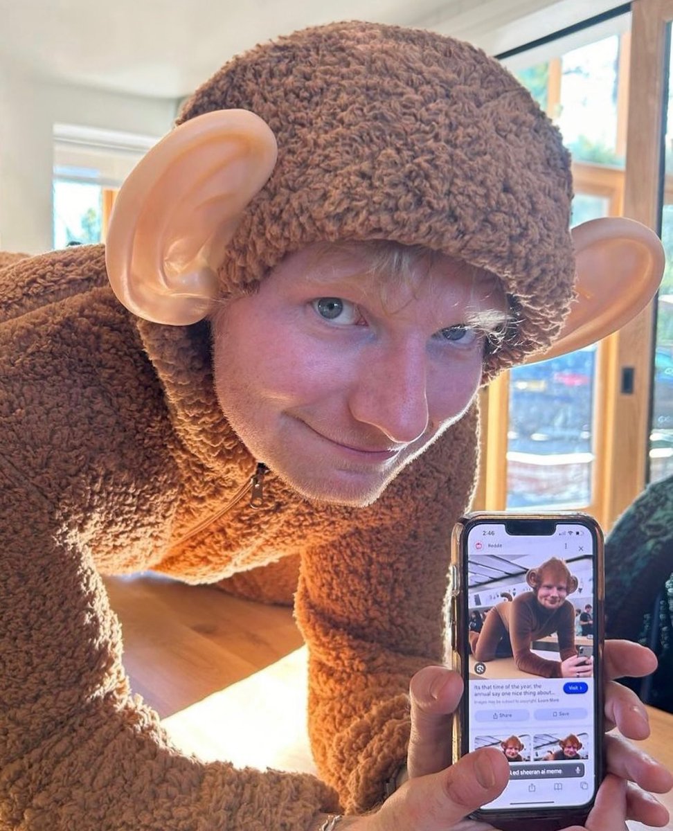 creepydotorg's tweet image. Ed Sheeran shows up to Halloween as an AI-generated meme of... Ed Sheeran.