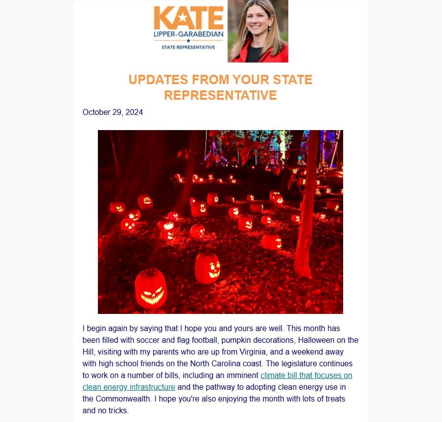 KateforRep's tweet photo. ICYMI: My October newsletter went out earlier this week highlighting recent fall festivities, legislative updates like a climate bill accord, fuel assistance resources for the upcoming winter, #32Middlesex updates, and more! Read it - https://t.co/Yrf7iA5IX9. https://t.co/rIpuHezBIJ