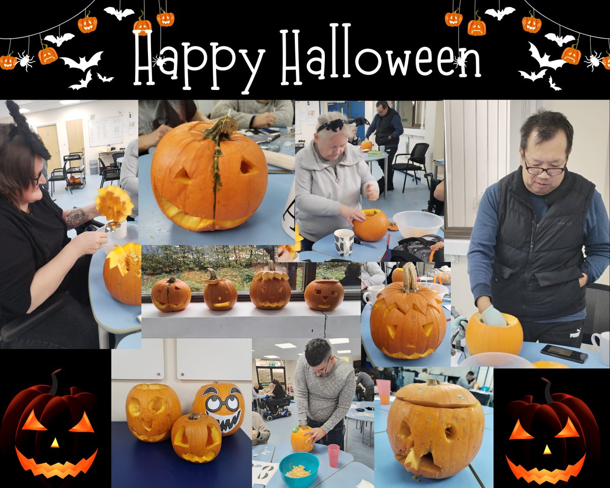 🎃Pumpkin Carving Fun!🎃
Our clients had a great morning carving pumpkins and getting into the Halloween spirit! A big thank you to Asda West Swindon and Morrisons Dorcan for their generous donations of Pumpkins.
Check out some of the amazing designs below. Happy Halloween! 🧡