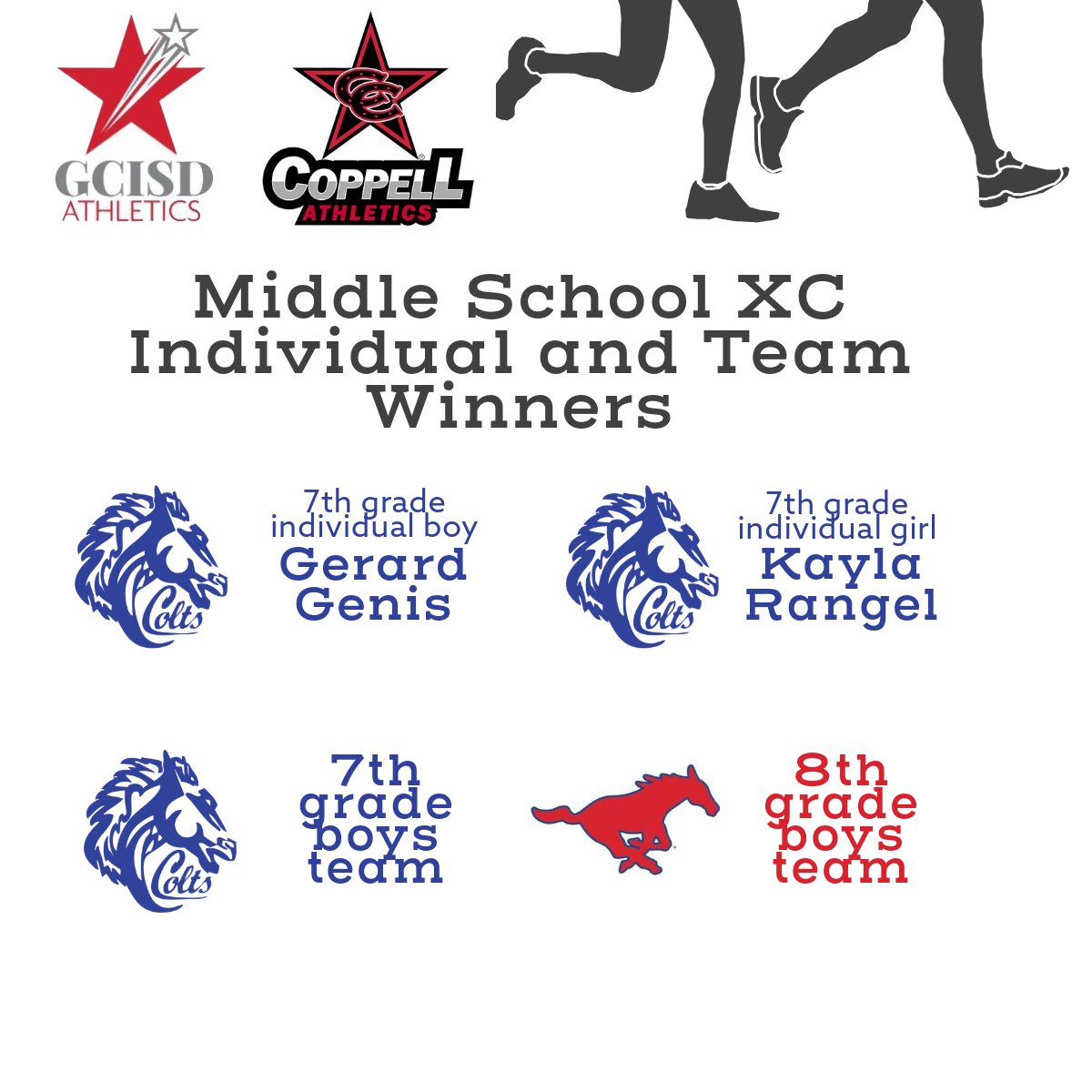 MS Zone XC championship last night. Congratulations to @CMSColtGRIT <a href="/LyColtAthletics/">Lady Colt Athletics</a> and <a href="/GMSPonies/">GMS Boys Athletics</a> for walking away with gold!! <a href="/GCISD/">Grapevine-Colleyville ISD</a> <a href="/Supt_GCISD/">Brad Schnautz</a> <a href="/CHHSCXC/">CHHS XC</a> <a href="/GrapevineXC/">Grapevine High School Cross Country</a> <a href="/rmiller6111/">Rick Miller</a> <a href="/BryanCalvert3/">Bryan Calvert</a> <a href="/MrsA_GCISD/">Mandy Alexander</a>