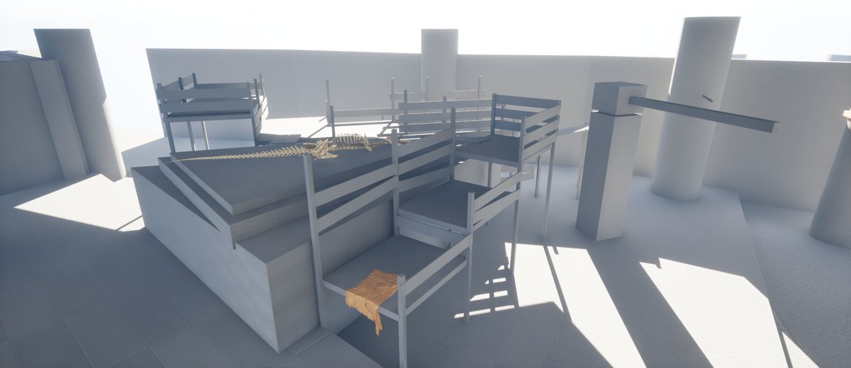 Here's some Blocktober action for you! Here's a look at the entirety of the second level blocked out and some close-ups of some areas. After we do some testing and iteration, we're passing this off to the art team! #BLOCKTOBER24 #Blocktober