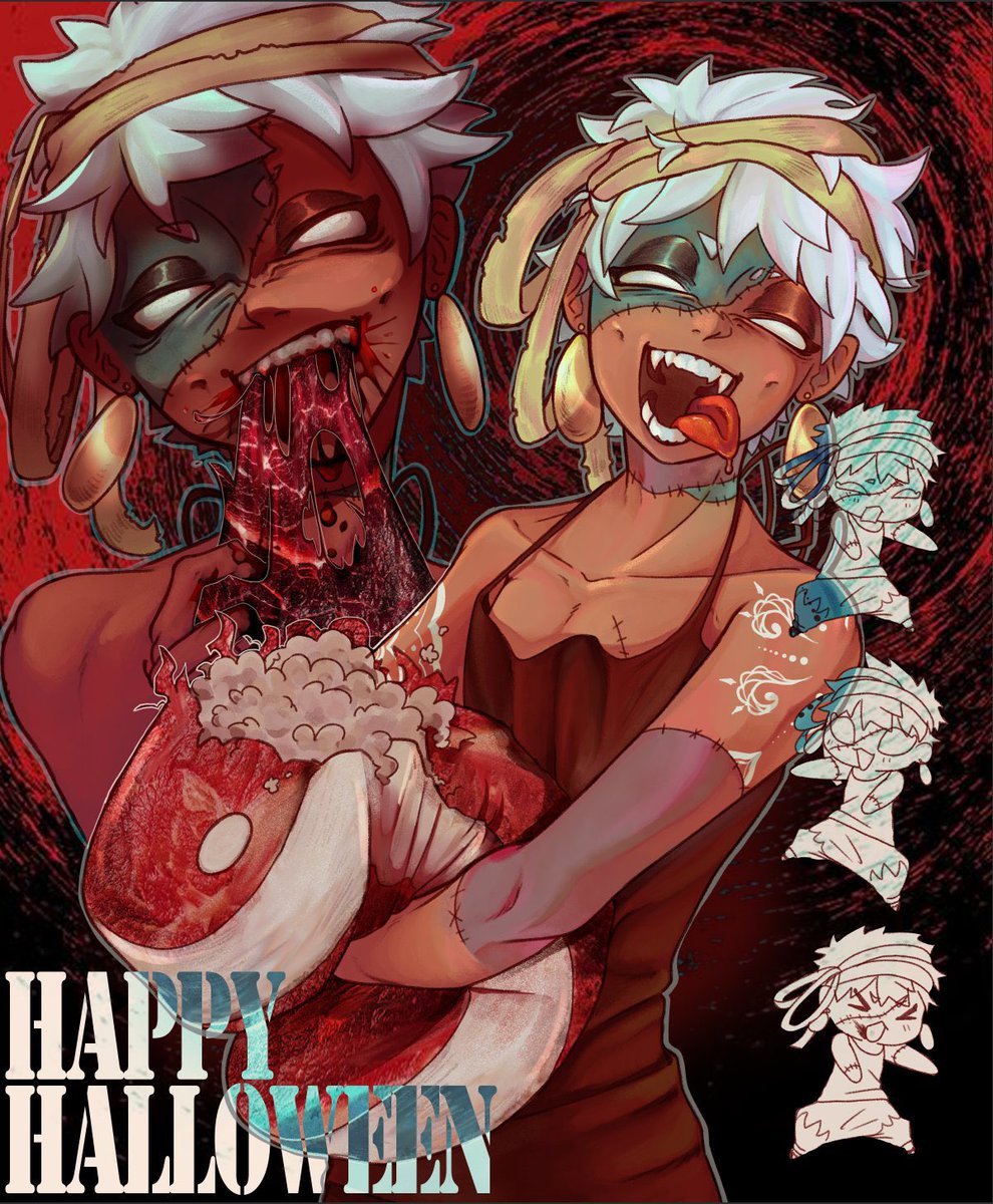 cruz_f_x00's tweet photo. minor blood/ raw meat⚠️

did u guys see kalim’s new halloween look,,,, #twst https://t.co/UQgj4FzHpM