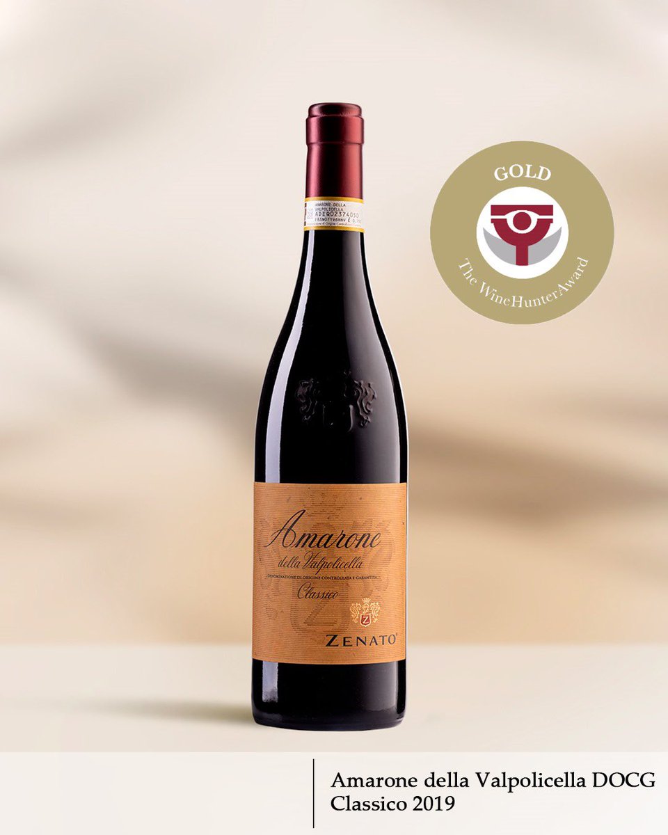 The #Amarone Classico 2019 has been awarded the WineHunter Award GOLD, an annual recognition for excellence in high-quality wines, culinary products, spirits, and craft beers.

#amaronezenato #valpolicella #zenatowinery
#winehunter #meranowinefestival