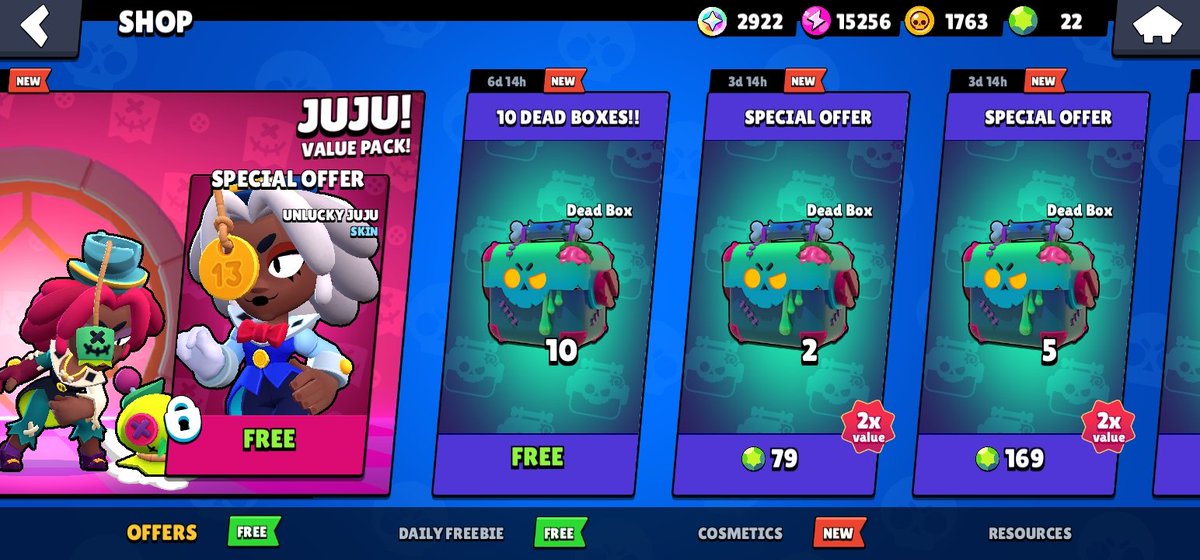 etn_eternal's tweet photo. Thoughts on the new Dead Boxes?? Did you get anything good from your 10x free!? 🤔
Post your screenshots below!!

#BrawlStars #deadbox https://t.co/7MNEXfeJ3w