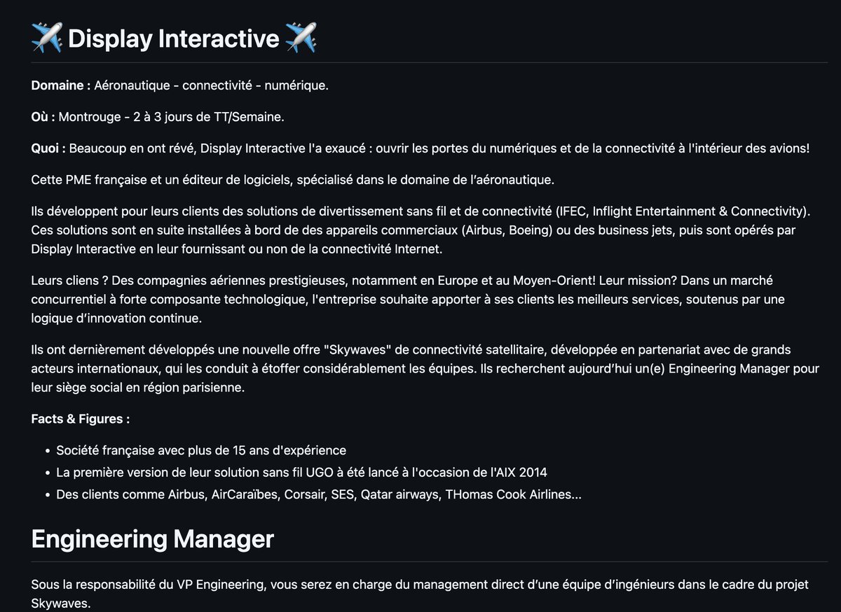 jlondiche's tweet photo. [CDI] Vous êtes passionnés par les AVIONS ? Et vous êtes manager ? J'ai le poste qu'il vous faut ! Poste d'#EM pour Display Interactive. 
-Paris Montrouge
-Salaire autour de 70K€
-Anglais courant demandé
-Excellent manager recherché !
Contactez-moi pour plus d'info ! https://t.co/4vspoSC6kN