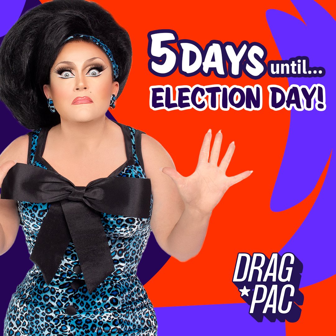Only 5 days until election season kicks off, and this year, your vote is more powerful than ever! 🗳️ At Drag PAC, we believe in a future where LGBTQ+ voices are not just heard but celebrated, protected, and represented at every level. Together, we have the power to drive real