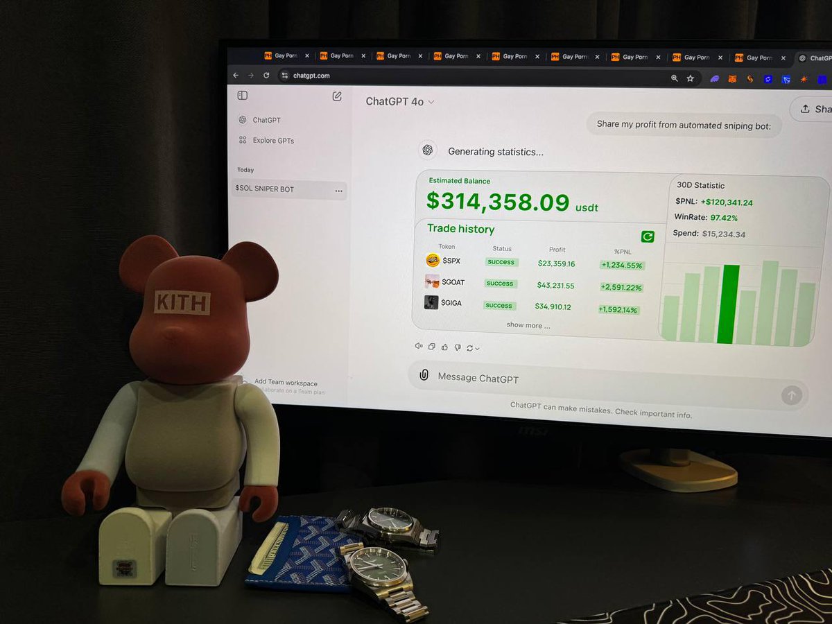 I built automated sniping bot with GPT4.o...

using few prompts it passively made me:

$GOAT +$12,590
$SPX +$10,258
$GIGA +$9,837
#MOODENG +$17,375
$CAT +$7,914

here's 5 steps to run it and make $50K/month 🧵👇