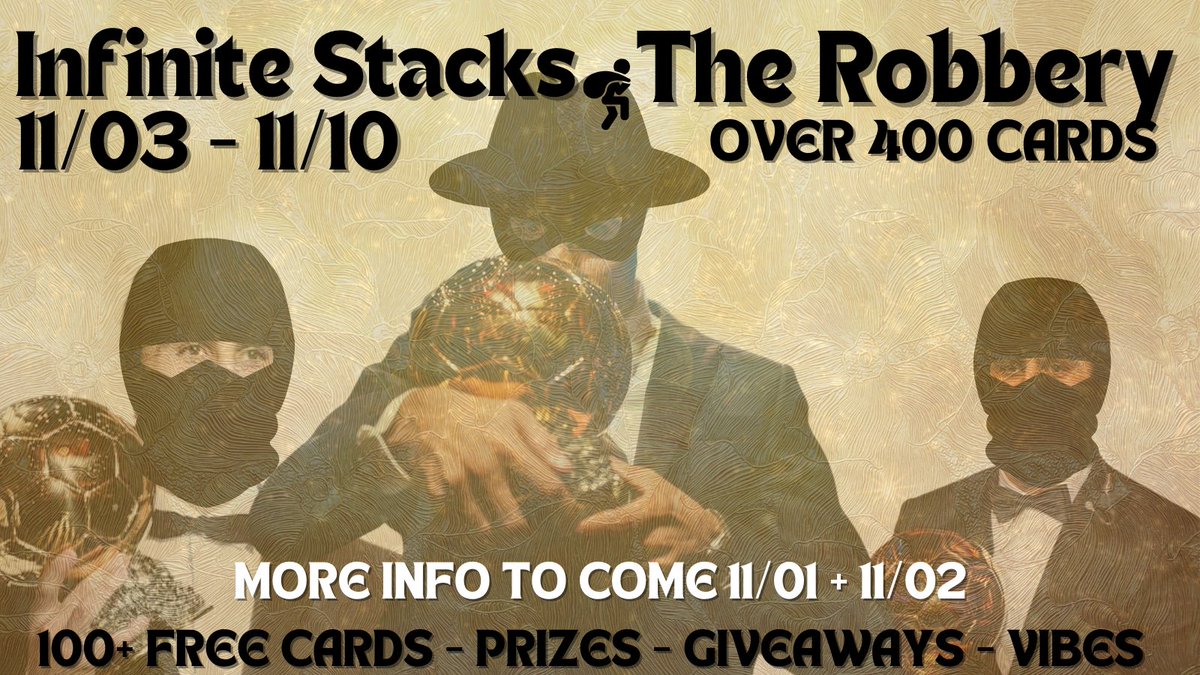 infinitecards00's tweet photo. #InfiniteStacks Returns this weekend after what has been the biggest robbery in Ballon D'or history since Pavel Nedved. 

More info to come in the following days but we will have 400+ cards, 50+ slabs and lots of free stuff to go around! 

See you soon. https://t.co/CsLswSwUUN