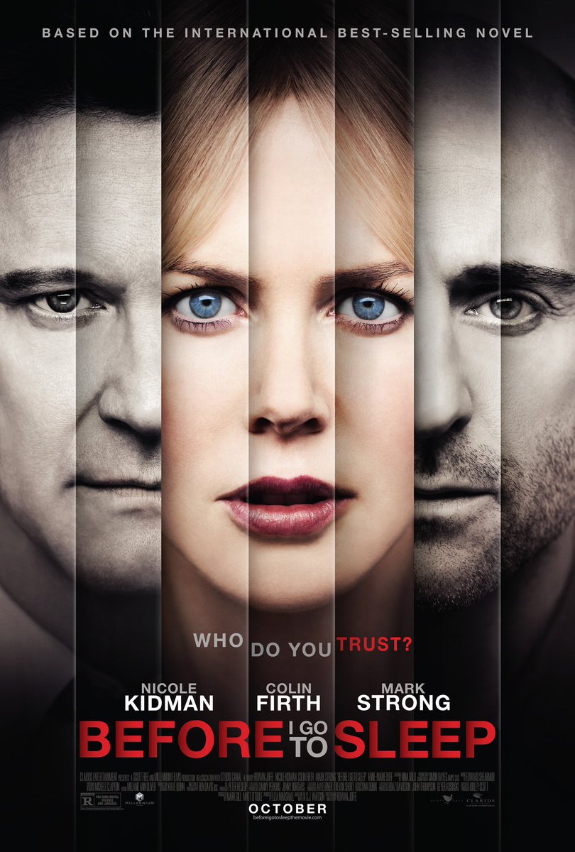 FilmNewsNos's tweet photo. 🎬MOVIE HISTORY: 10 years ago today, October 31, 2014, the movie ‘Before I Go to Sleep’ opened in theaters!
#NicoleKidman #ColinFirth #MarkStrong #AnneMarieDuff #DeanCharlesChapman #JingLusi #RosieMacPherson #BenCrompton #AdamLevy #GabrielStrong #FlynnMacArthur #RowanJoffe https://t.co/2sAWfgsjNm