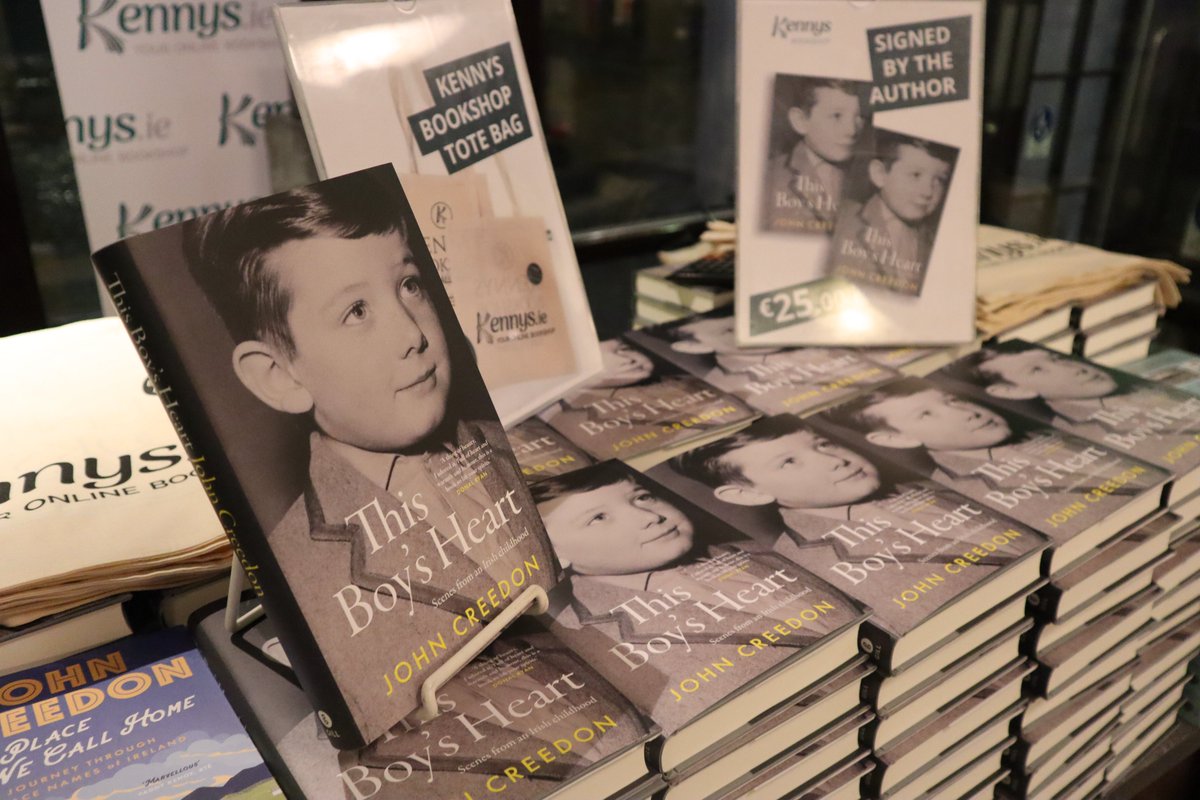 KennysBookshop's tweet photo. A fantastic night was had in Galway's Town Hall Theatre last night, as we celebrated RTÉ broadcaster and writer, the lovely @johncreedon and the launch of his new book 'This Boy's Heart' which is out today. John was interviewed by columnist and publican Billy Keane from /1 https://t.co/hbFare2CRD