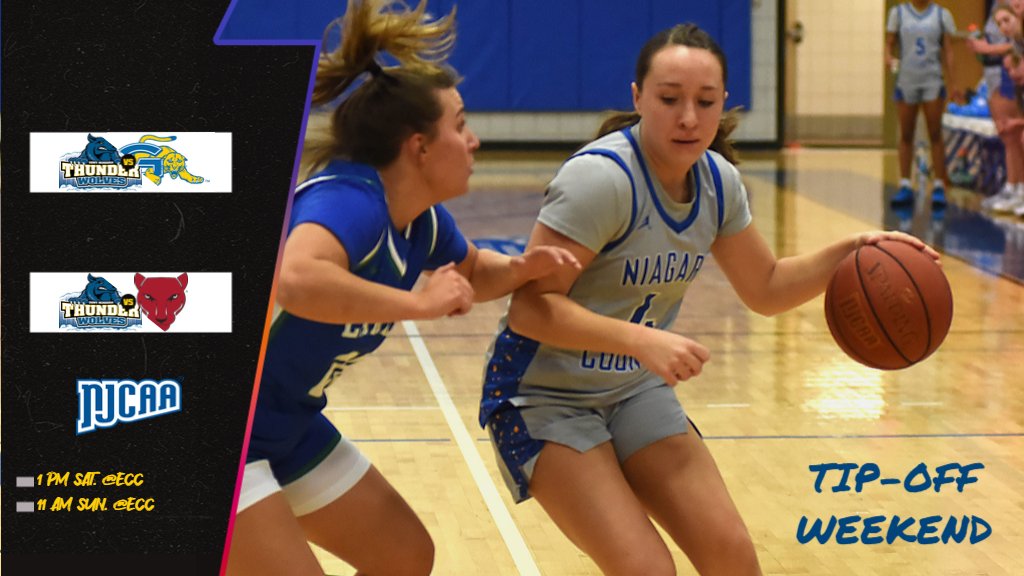 WBKB: SUNY Niagara opens the 2024-25 season with a tip-off tournament at Erie CC! The No. 20 Thunderwolves play Genesee CC at 1 p.m. Sat. &amp; CCAC Allegheny at 11 a.m. Sun.! #RollWolves 🏀🐺💪

<a href="/NCThunderwolves/">SUNY Niagara Thunderwolves</a> 
<a href="/SUNYNiagara/">SUNY Niagara</a> 
<a href="/NJCAAReg3/">NJCAA REGION 3</a> 
<a href="/GNN_Sports_/">Greater Niagara Sports</a>