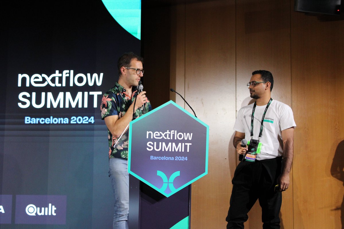 nextflowio's tweet photo. Advancing precision medicines and infectious disease surveillance! 🦠 @abhi18av from @StellenboschUni and Tom Sante from @uzgent discussed the critical need for established computing infrastructure, and how the nf-nomad plugin for Nextflow can empower researchers and public health teams! Great talk!
