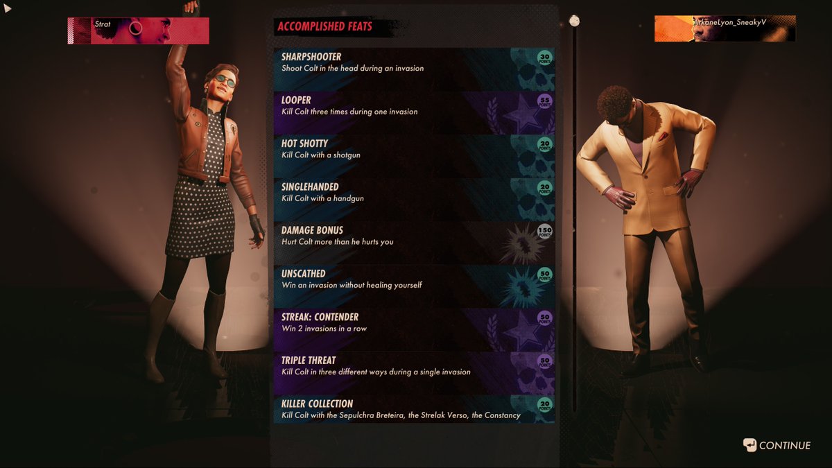 StratTV_'s tweet image. Super fun to revisit this game and the multiplayer in general! GGs and thank you to the wonderful devs! &amp;lt;3 Hope you enjoyed the non-lethal Pistol shenanigans 😅 #Deathloop