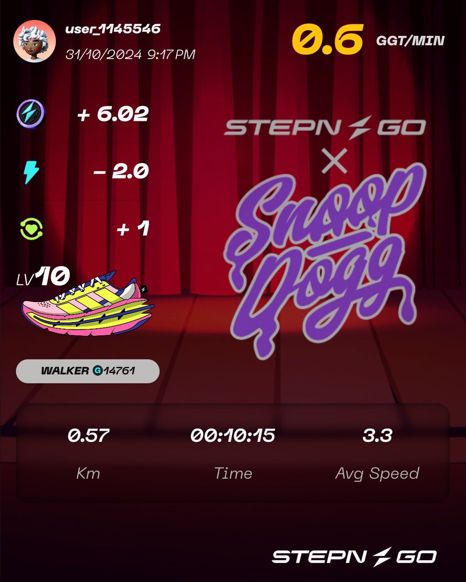 Day 4. Got my first mint quote. 

#SnoopFtSTEPNGO 

<a href="/Stepnofficial/">STEPN GO</a>