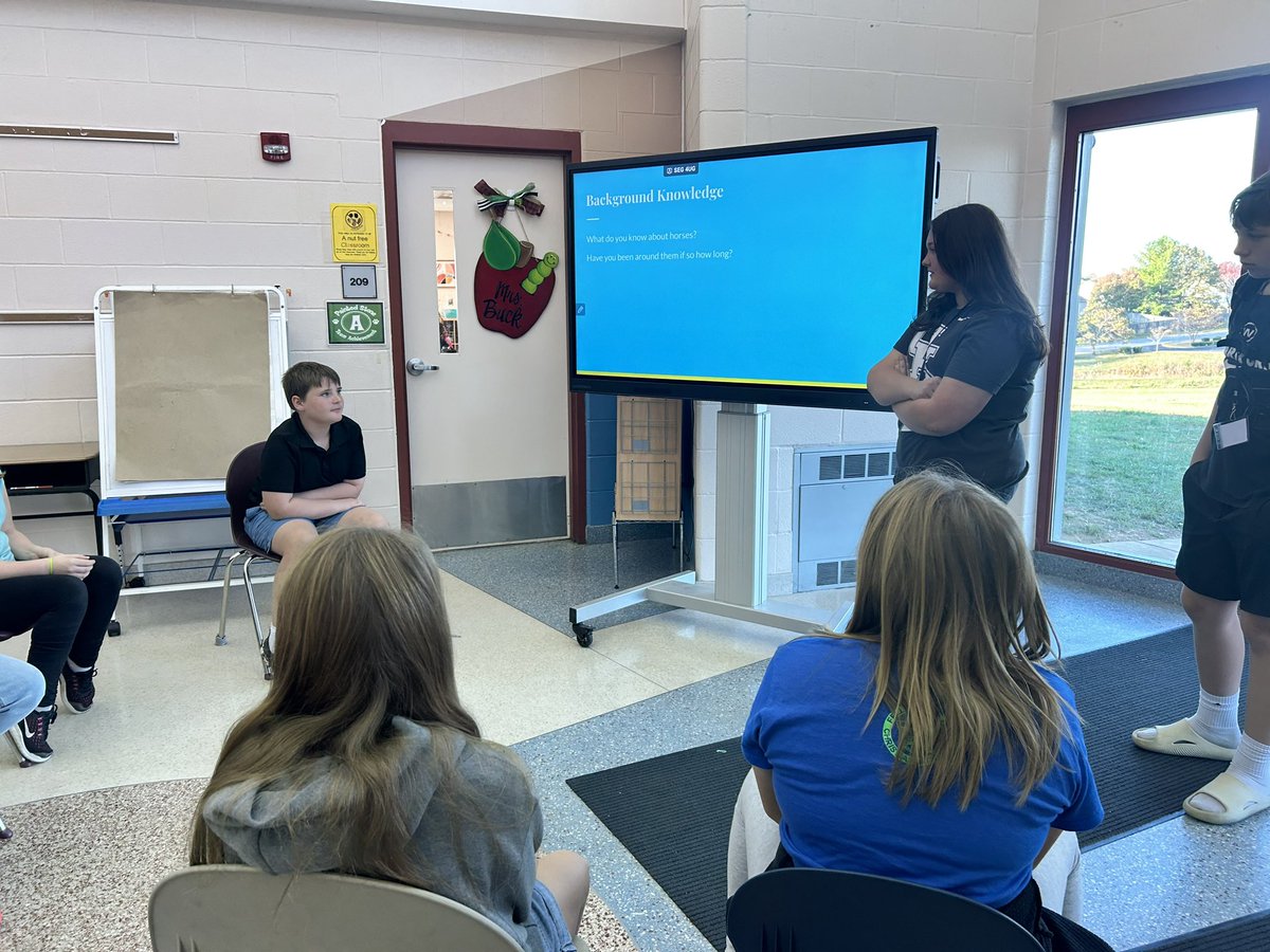 West Middle students create a special seminar on horses for Painted Stone ss! 🐎 🐴 #effectivecommunicators