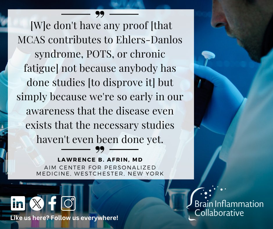 31% of patients with Mast Cell Activation Syndrome (MCAS) also had: 
1. Ehlers-Danlos Syndrome (EDS) AND  
2. Postural Orthostatic Tachycardia Syndrome (POTS).  

In contrast, the same study found only 2% of MCAS patients had EDS without POTS (1)...🧵