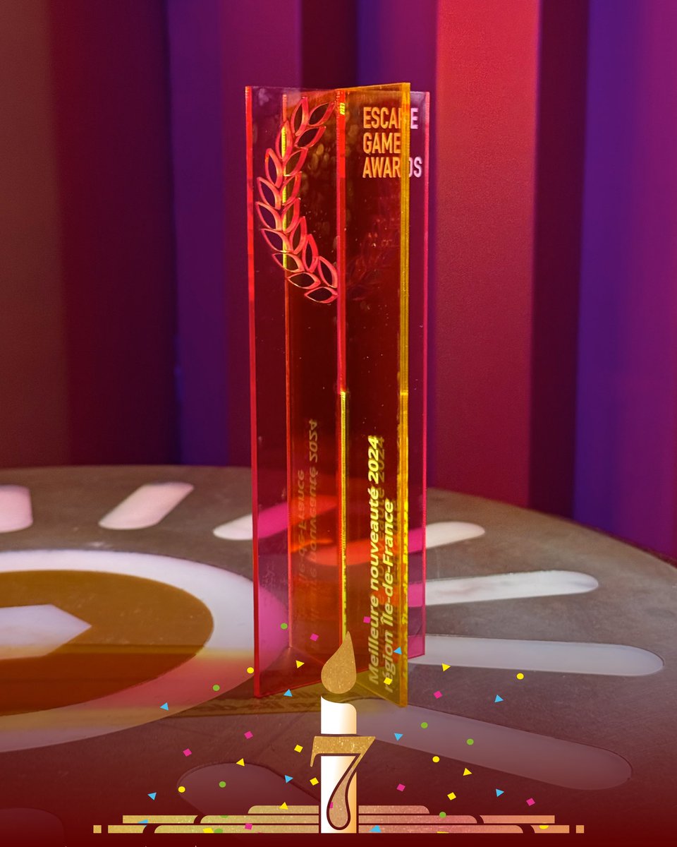 Nous fêtons aujourd’hui nos 7 ans ! 

Cette année aura été marquée par l’ouverture de notre nouveau scénario « Mission Galactique » et notre première victoire aux Escape Game Awards !

Merci à tou·te·s pour votre soutien !
