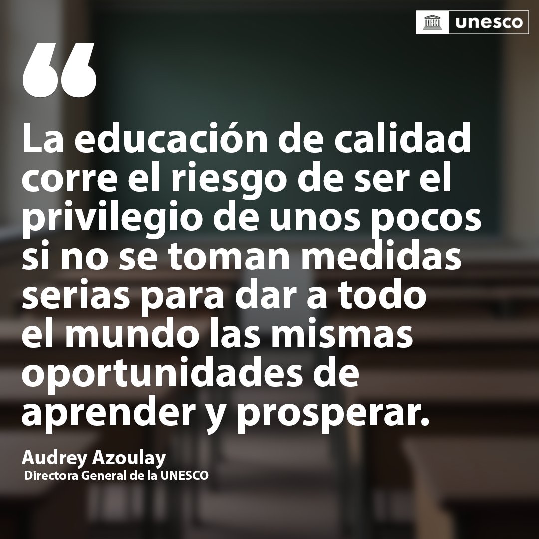 UNESCO_es's tweet photo. 📚 251 millones de jóvenes y niños en el mundo aún están sin escolarizar, apenas un 1% menos en casi 10 años.

El nuevo informe de la UNESCO destaca la falta crónica de inversión, sobre todo en países de renta baja.

La educación es una prioridad.

https://t.co/W1on8Qd80J https://t.co/iR9nnDO0fw