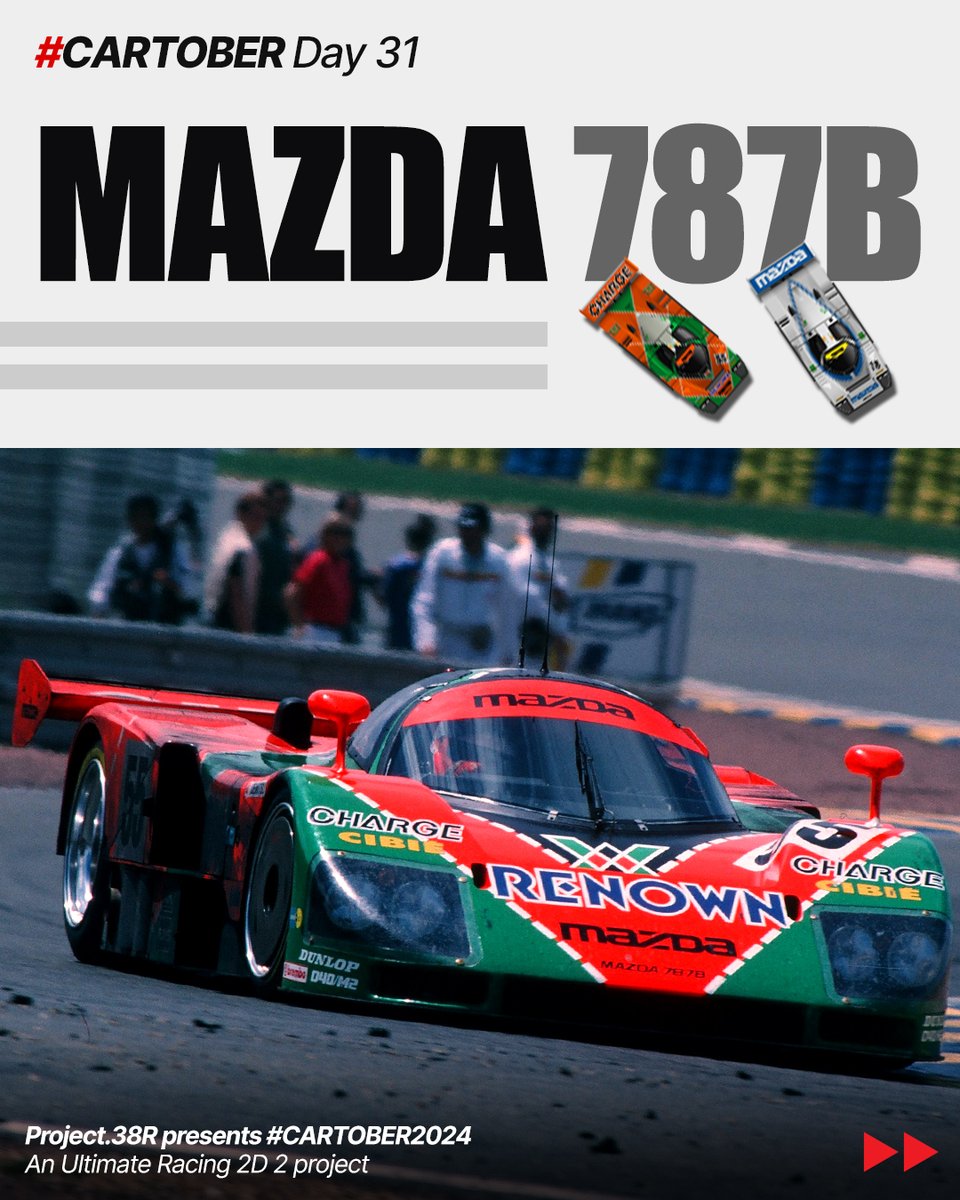 Project38R's tweet photo. Cartober Day 31 - Mazda 787B #UR2D2 https://t.co/Ycnx4psE91