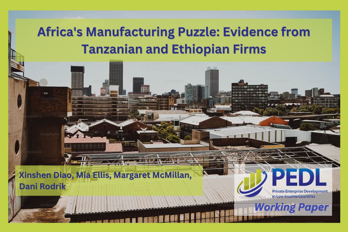 PEDL_CEPR's tweet image. New #PEDLJournalArticle by @XinshenD (@IFPRI), Mia Ellis (@IFPRI), Margaret McMillan (@TuftsUniversity) and @rodrikdani (@Kennedy_School) sheds light on Africa's manufacturing puzzle.
bit.ly/4e9SOKA
#Manufacturing #LaborForce #Growth