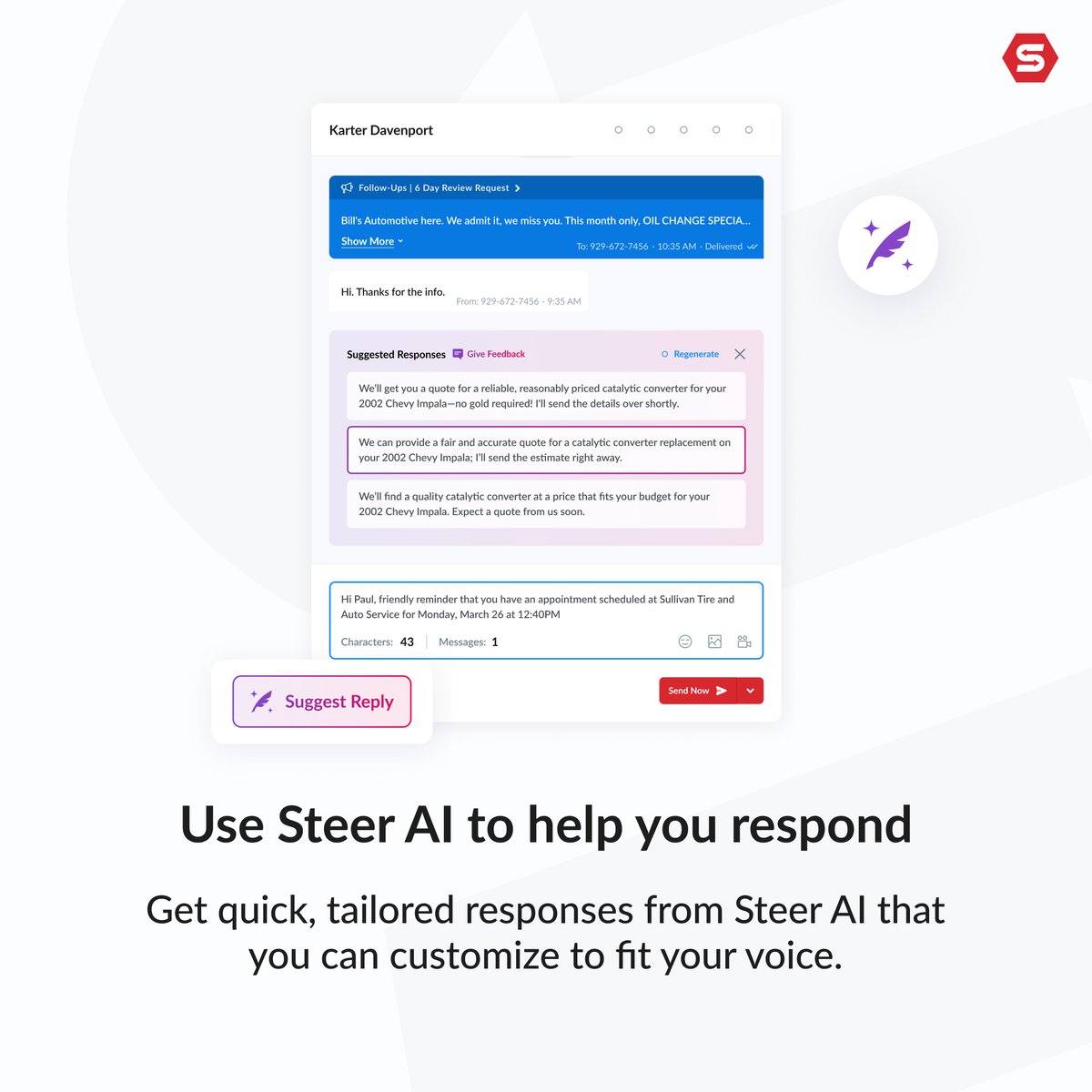 steercrm's tweet photo. Just dropped – smarter inbox management for busy shops, powered by Steer AI ✨ https://t.co/rkTMJOB01I