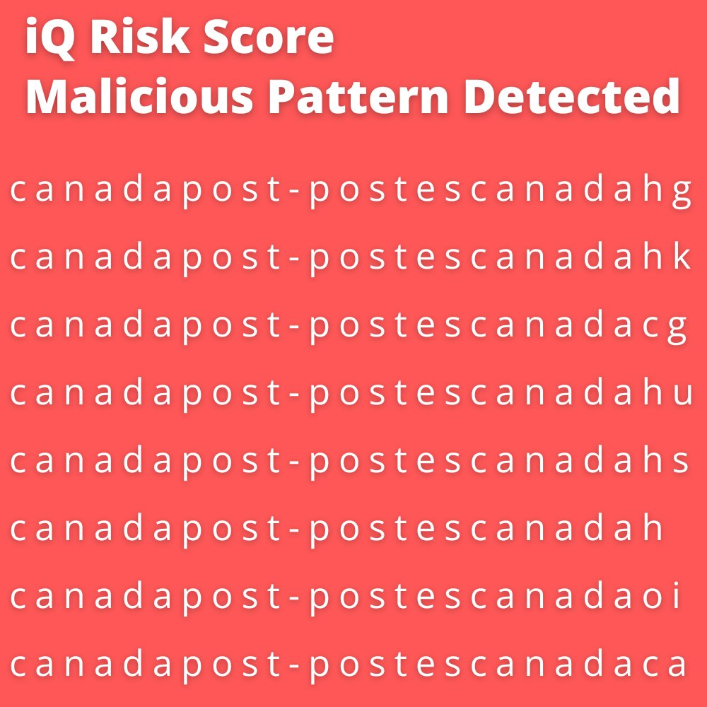 iQ Global (@iqglobalas) on Twitter photo 🚨 iQ Risk Alert Report 🚨 Our Risk Score Feed has detected a pattern of potentially malicious domain registrations targeting <a href="/canadapostcorp/">Canada Post</a> . More details @ iq.global/risk-score-ale… 🚨 iQ Risk Alert Report 🚨 Our Risk Score Feed has detected a pattern of potentially malicious domain registrations targeting <a href="/canadapostcorp/">Canada Post</a> . More details @ iq.global/risk-score-ale…