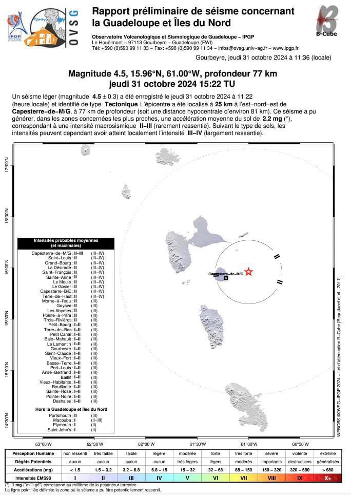 FranceSeisme's tweet photo. [Séisme ressenti]
Un séisme a été enregistré le jeudi 31 octobre 2024 à 11:22 (heure locale) :
➡️ magnitude 4.5 ± 0.3
➡️ type Tectonique
👉Si vous l'avez ressenti, merci de nous aider en témoignant sur https://t.co/TjO6EPCocF https://t.co/cmuny3gHwI