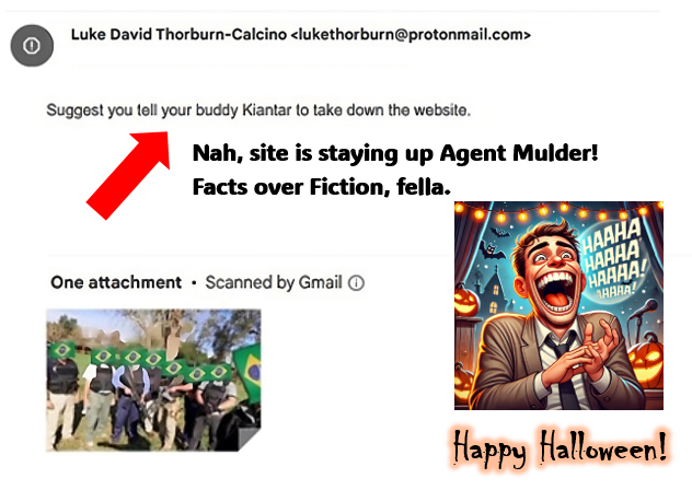 TAtscale's tweet image. 🎃 The clown has been triggered! 🚨 Jettison all frauds and fake intelligence agents! 👻 Happy Halloween to those who don’t wear funny costumes year-round! lukethorburn.info #Halloween #BewareOfTheClowns 😂🤡