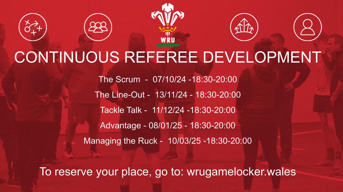 Stuart clarke (@clarkewruedu) on Twitter photo Support the game - Refereeing opportunities to learn and develop your game.
Check out the Game locker to reserve your place <a href="/WRU_Community/">WRU Community - Wrth galon y genedl</a> Support the game - Refereeing opportunities to learn and develop your game.
Check out the Game locker to reserve your place <a href="/WRU_Community/">WRU Community - Wrth galon y genedl</a>