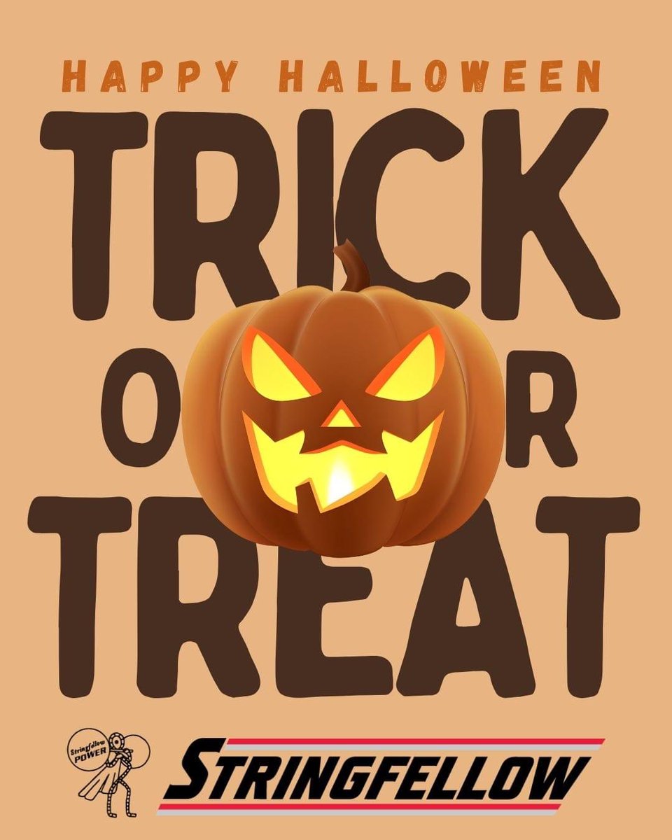 StringfellowInc's tweet image. Happy Halloween from Stringfellow!
We hope your night is filled with spooktacular fun and just the right amount of fright! 🕷️💀 Stay safe and have an amazing time! 🍬