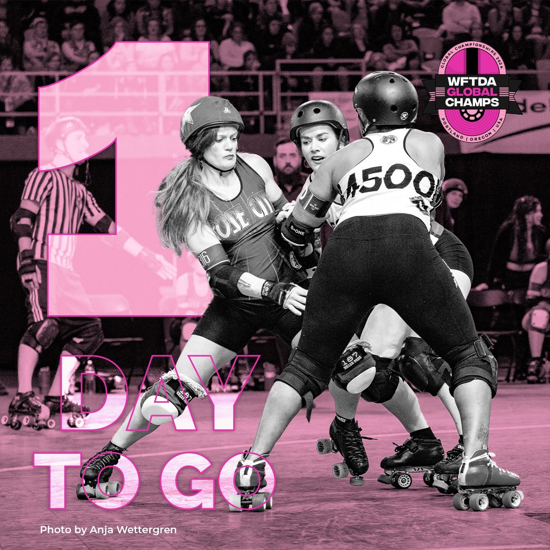 WFTDA (@wftda) on Twitter photo ❗ Only one day to go until the 2024 WFTDA Global Championships hosted by <a href="/RoseCityRollers/">rosecityrollers</a> in Portland, Oregon, USA! Are you ready?!
#wftdachamps ❗ Only one day to go until the 2024 WFTDA Global Championships hosted by <a href="/RoseCityRollers/">rosecityrollers</a> in Portland, Oregon, USA! Are you ready?!
#wftdachamps