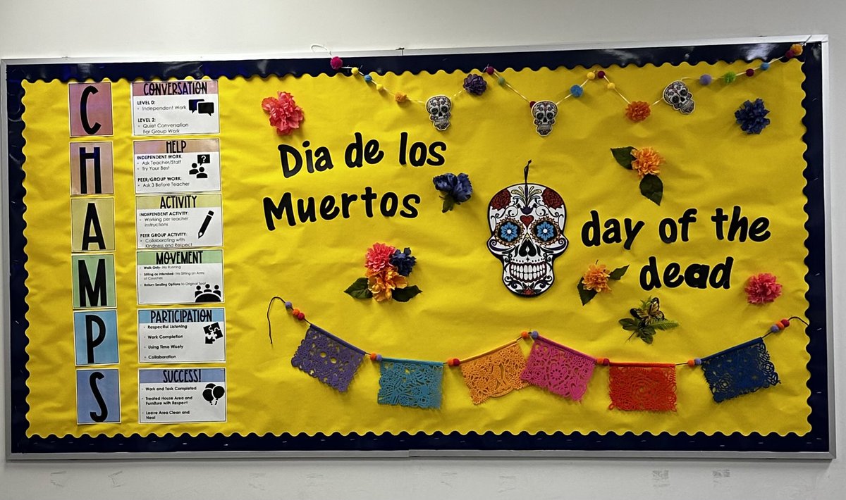 ScintoCity's tweet photo. Love these bulletin boards that Ms. Barnett and a group of 6-1 students created during lunchtime this week to celebrate Diwali 🪔 &amp; Día De Los Muertos 💀🕯️She changes them to celebrate as many cultures as we can throughout the year! #culture #Team61⁩ ⁦@GrangerIPSD204⁩ https://t.co/FE4qV9DSvw
