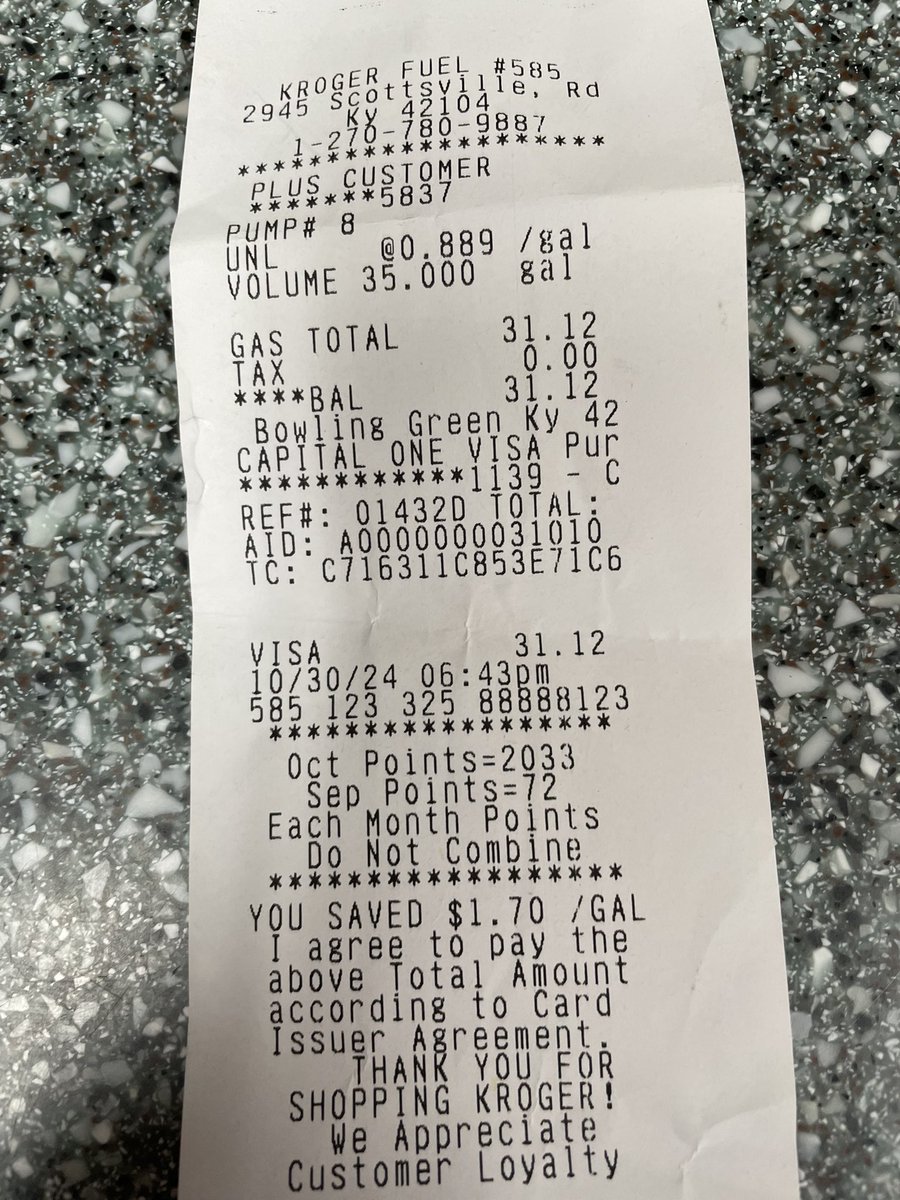 mimibat61's tweet photo. @kroger 4x Friday definitely pays off at the end of the month. Filled up three cars and a couple of gas cans. #kroger4xFridays https://t.co/YMAhWDxNwZ