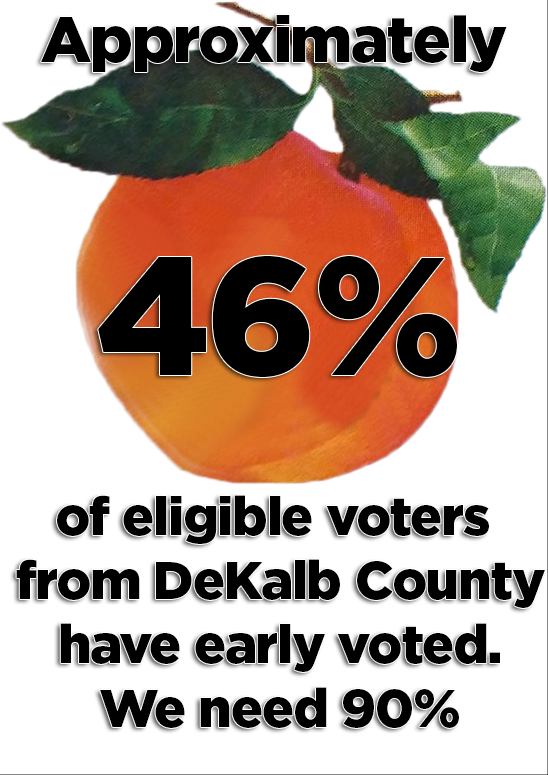 Early voting is the least confusing time to vote. No one is holding up the line becasue they are "out of precinct."  

Tucker Libray is 25 minutes    

Everywhere else it's 5 minutes or less.

Wait times for all locations are available here: dekalbgis.maps.arcgis.com/apps/dashboard…