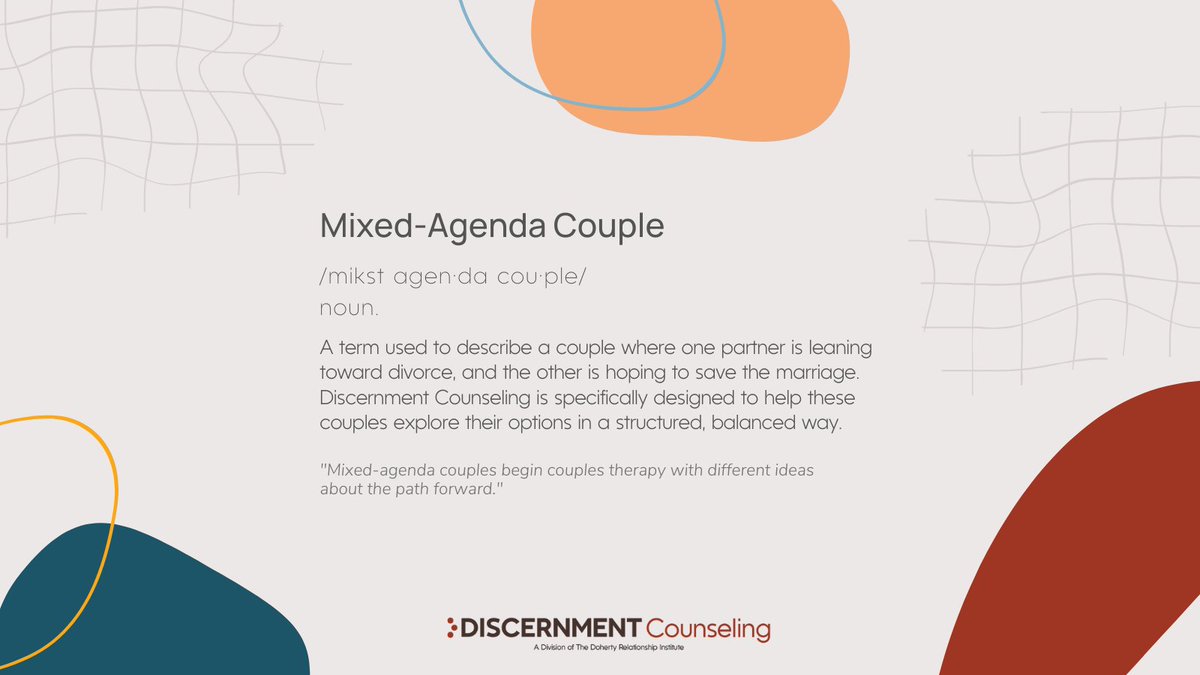 Discernment Counseling is specifically designed for Mixed-Agenda Couples. This structured approach offers clarity, helping both partners explore their next steps without pressure or judgment.