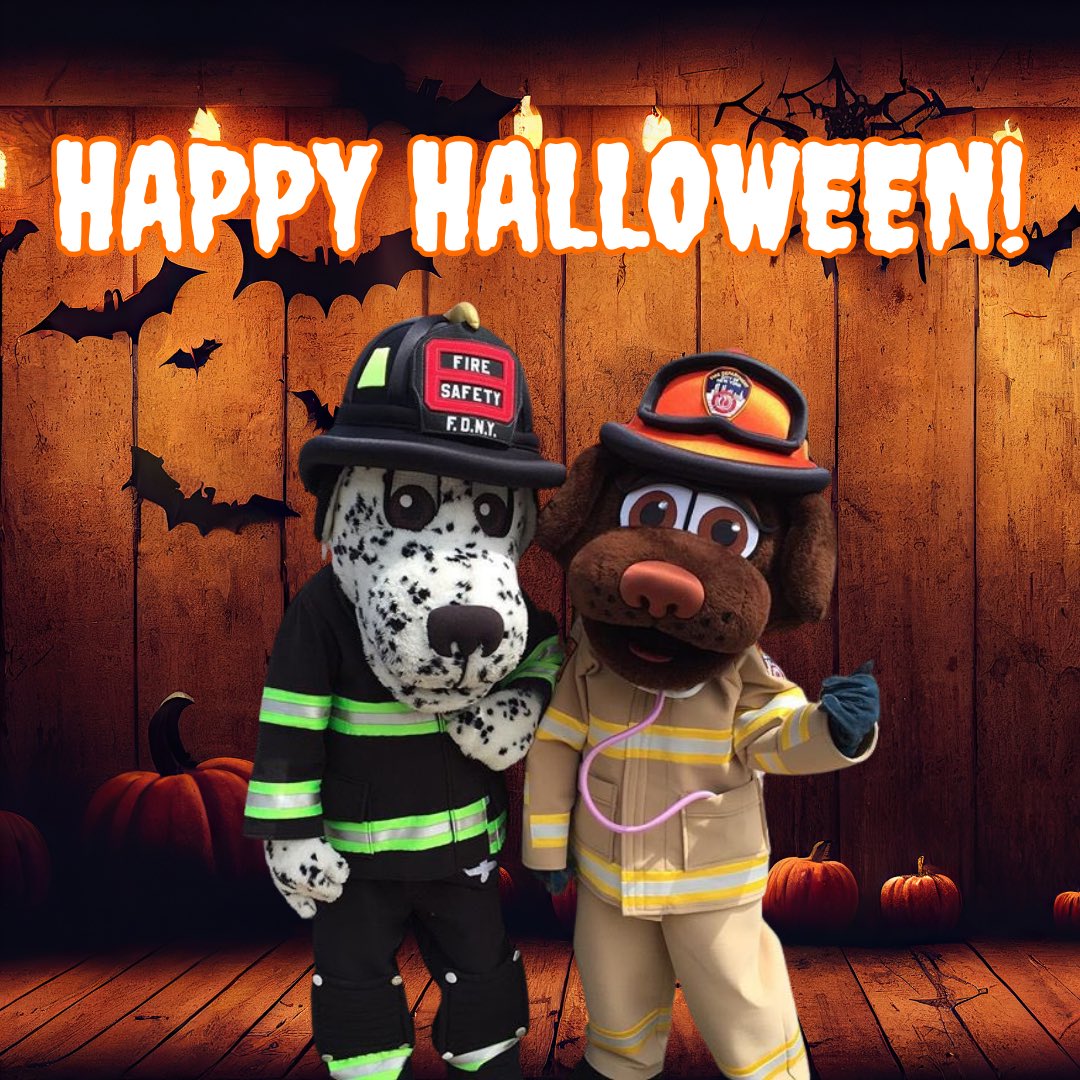 Happy #Halloween from me and my pal <a href="/SirenFDNY/">Siren 🚨</a>! If you're still thinking of a costume, have you thought of being a Dalmatian this year?! 

By the way, here are some tips to stay safe: FDNYSmart.org/Halloween.
