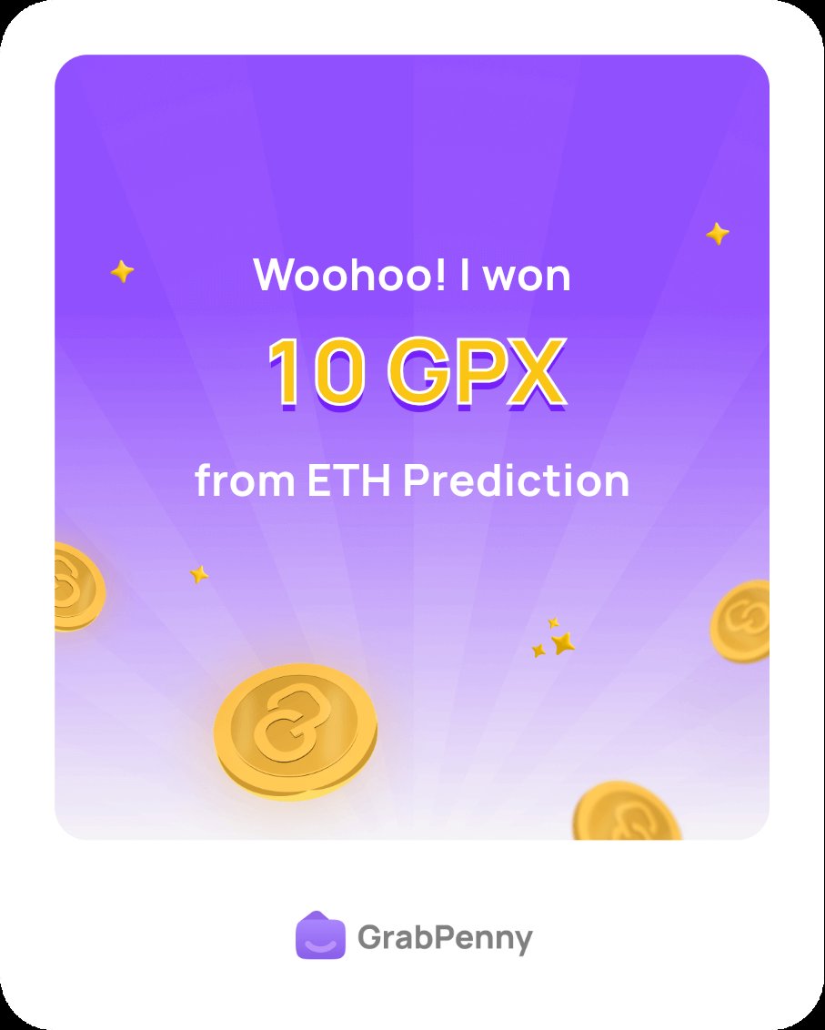 Suryakanna1751's tweet photo. Woohoo! I won ETH Prediction. Grabpenny : https://t.co/jHOFBnWLSj https://t.co/ch98bDGbde