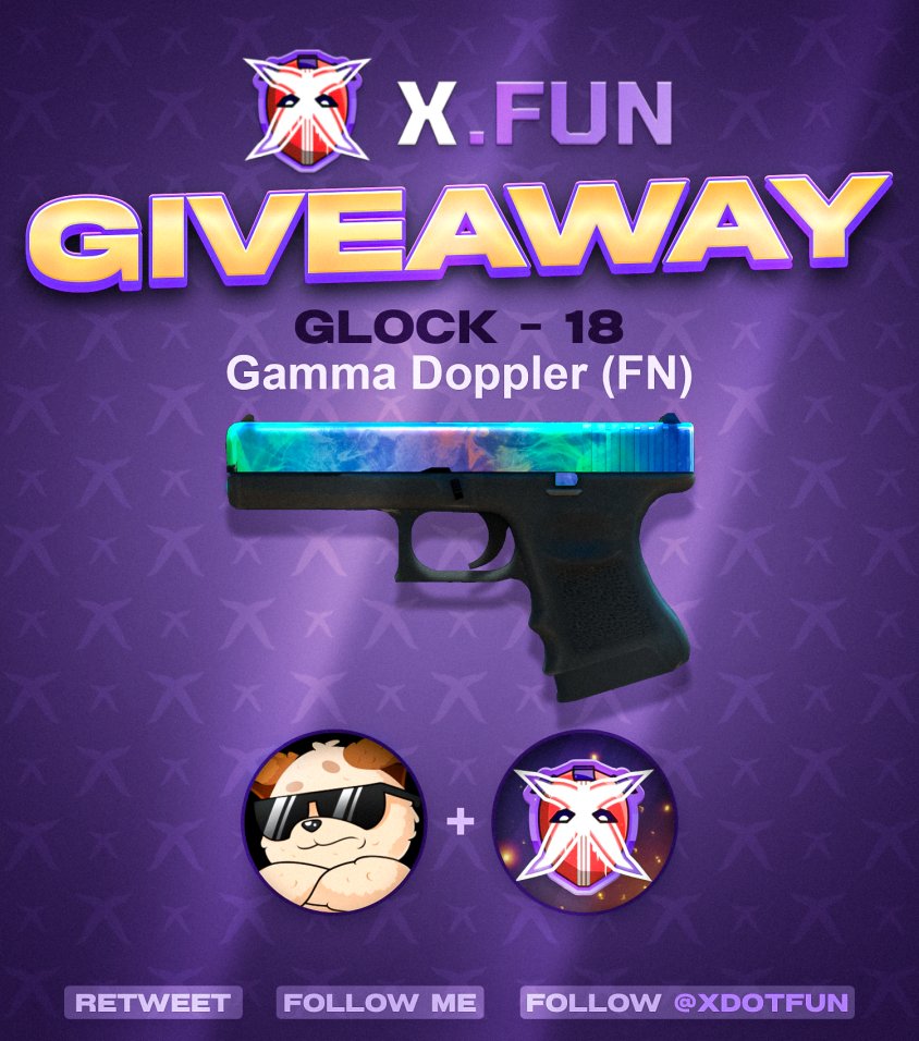 💰Glock 18 Gamma Doppler - FN [~130$]

✅RT + Tag 1
☑️Follow <a href="/xdotfun/">CSGOWin.com</a> &amp; <a href="/dovkevStream/">dovkevStream</a> 

Launching on the 2nd of November at 15:00 UTC/GMT!
#XFUNISLAUNCHING 

Rolling on the first stream, 2nd of November.
#CSGO #CSGOGiveaway #CS2