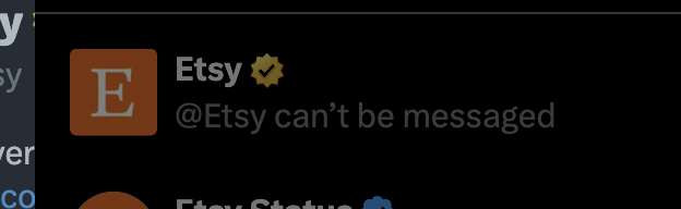 adamthetower's tweet photo. @Etsy It says you cannot receive DMs. How can I proceed? Thank you! https://t.co/GANy41nnES