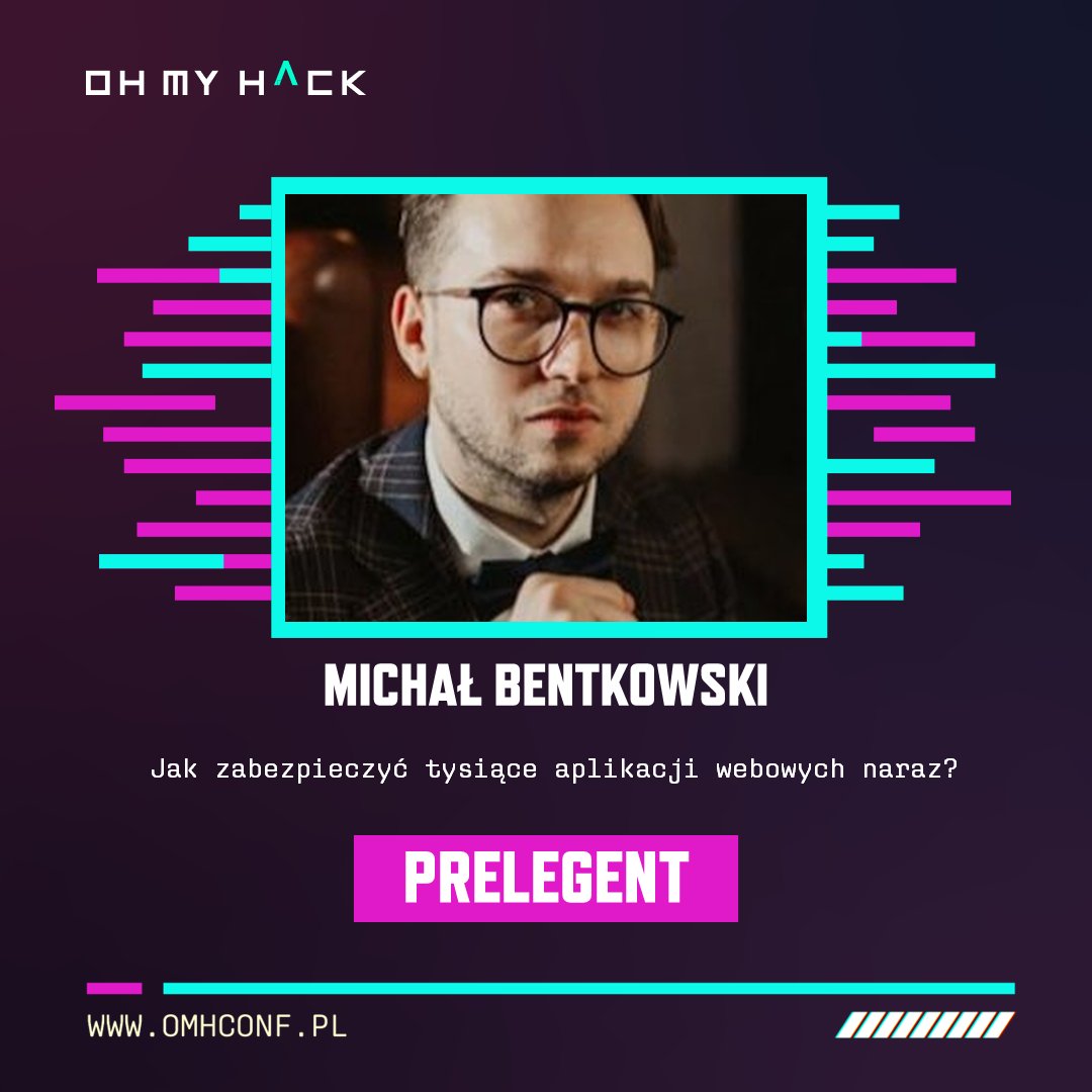 Pewien inżynier bezpieczeństwa musi zadbać o bezpieczeństwo dosłownie tysięcy aplikacji. 💥 Jak to osiągnąć? 

Michał Bentkowski pokaże kilka rozwiązań, które pozwolą upewnić się, że każda nowonapisana aplikacja zachowuje wysoki poziom bezpieczeństwa. 

🎟 omhconf.pl