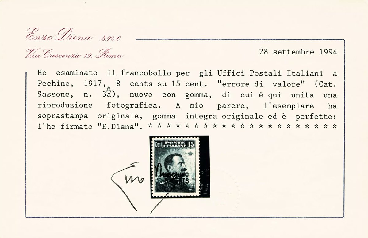 VaccariShop's tweet photo. ASTA #VACCARI #FILATELIA #STORIAPOSTALE 16 NOV. 2024
https://t.co/Dhy5SfXIQE
https://t.co/22rvuyggz5
https://t.co/sObOoxHseT
https://t.co/LSjLPStj3G. ESTERO
#Cina #Pechino 1917 #errore #Michetti € 24.000 #Mondolfo cert. #Diena e #Vaccari
PREZZO BASE € 1900
NO COMMISSIONI https://t.co/JMFAyzih9p