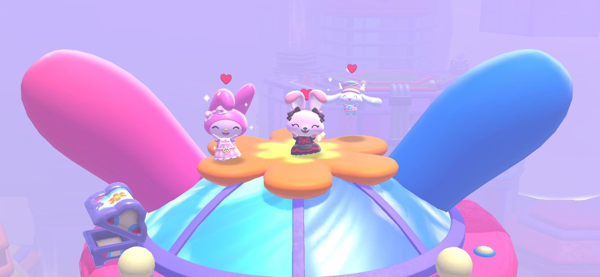 赤丸の障害物が無くなったので、シナモンさん連れて浮き上がると虹の塔