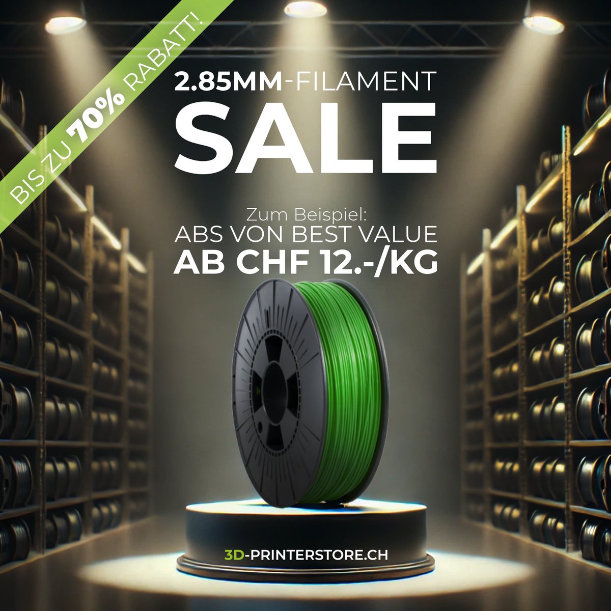 3DPrinterCH's tweet photo. 2.85mm-Filament-Sale! Bis zu 70% Rabatt. 
ABS von Best Value gibt's schon ab CHF 12.-
Hier gehts zum Onlineshop: https://t.co/375JFzYw9G 

#sale #discount #rabatt #aktion #filament #3dprinting #3dprint #3ddruck #3dfilament #schweiz #3dprinterstore #3dprinterstorech #3ddruck https://t.co/1RipkDFoaV