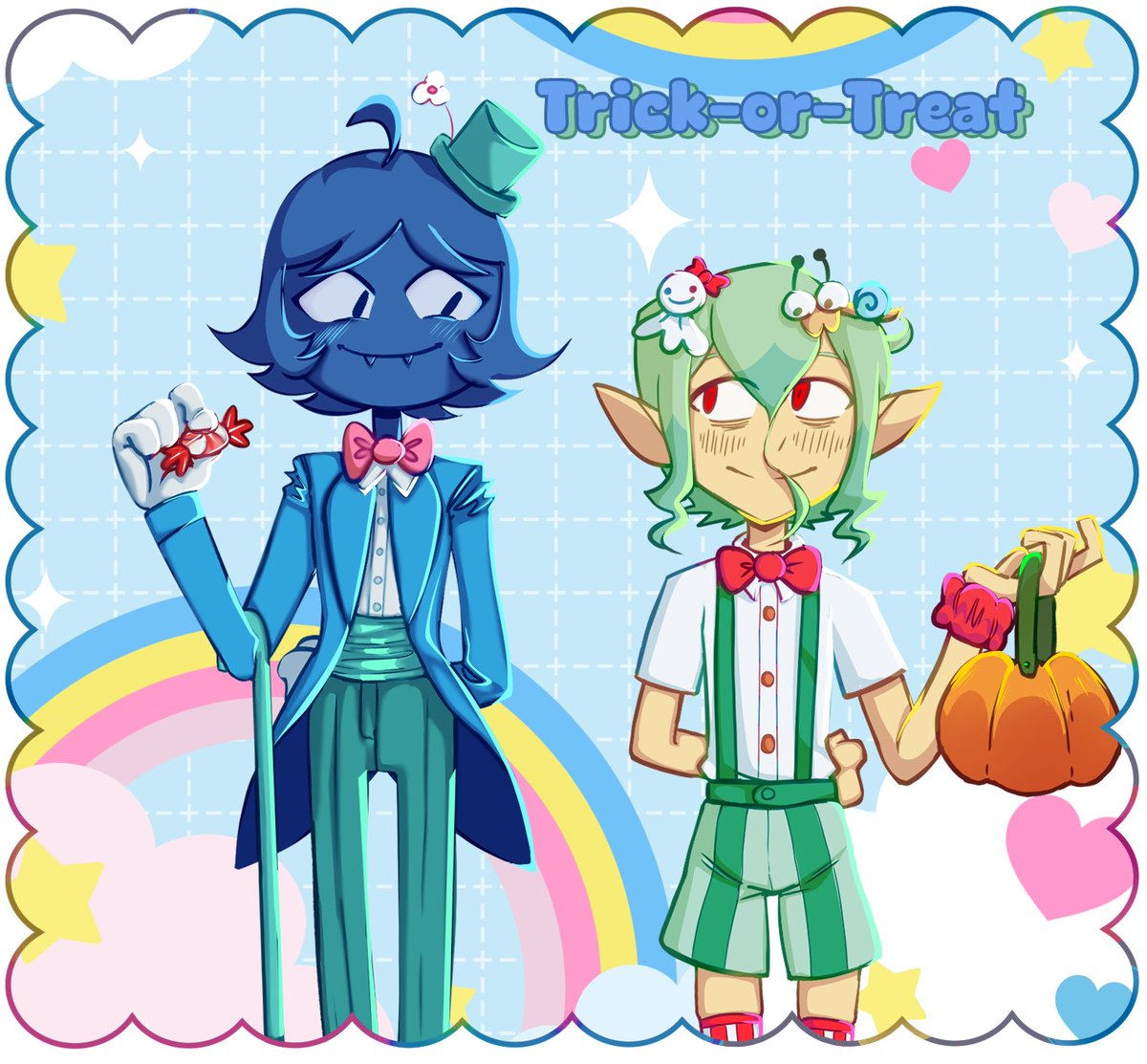 Gigi_The_Drow's tweet image. art collab with my dear friend @nogenderART  , happy halloween uwu I did the coloring