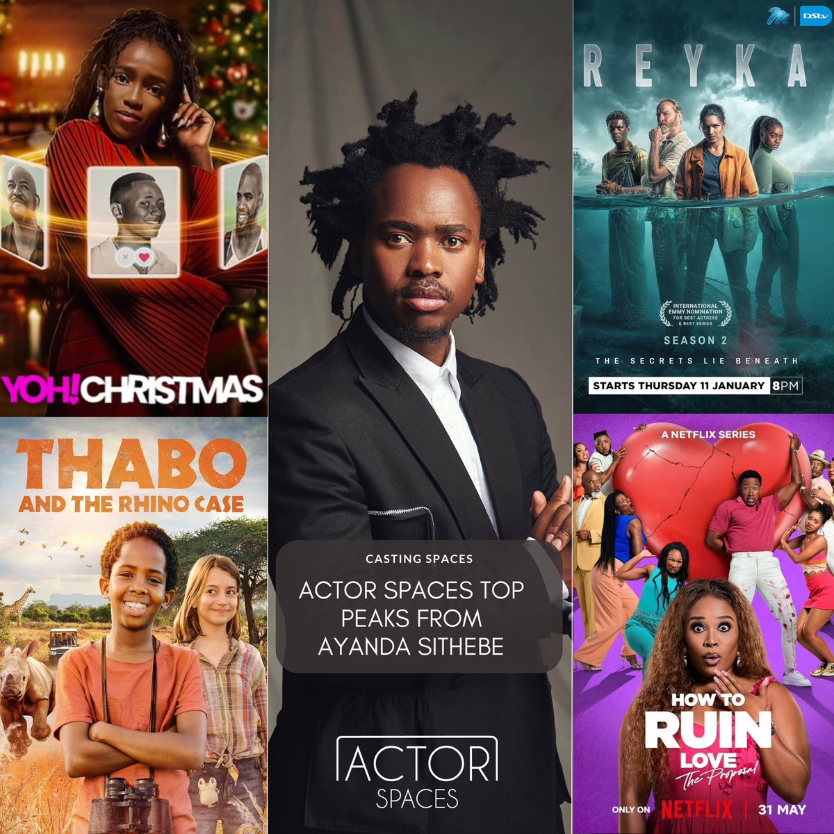 actorspaces's tweet photo. CASTING SPACES | Actor Spaces Top Peaks from Ayanda Sithebe 

Thabo and the rhino case (2023)
Yoh! Christmas (2023)
Reyka (2024) 
How to ruin love (2024) 

#ActorSpaces 
#AyandaSithebe https://t.co/RiFB5NMwHm