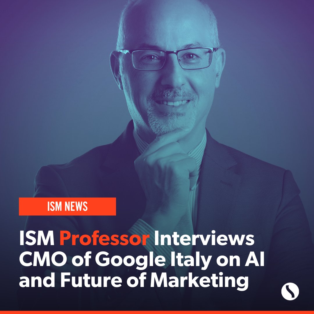 ismedu's tweet photo. ISM’s Dr. Ivo Pezzuto highlights AI's impact with insights from an interview with Google Italy’s CMO Vincenzo Riili! 

Read more: https://t.co/sddpBxMZew

#AI #Innovation #Leadership https://t.co/wZtChb49BK
