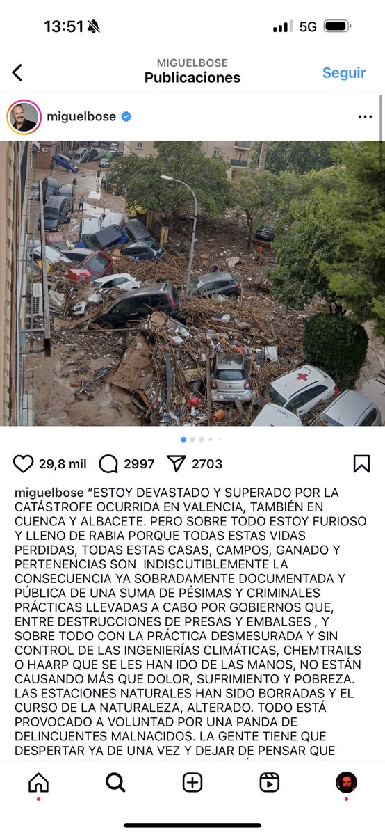 Pelloque's tweet photo. Me quedo tiesa Miguel Bosé diciendo que la DANA es provocada por el gobierno con Chemtrails o HAARP y la loquita de Mónica Naranjo supporteándole. Me quedo tan tiesa https://t.co/hfntpBhJQH